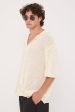 Common Need Crochet Boxy Resort Shirt Ecru For Sale