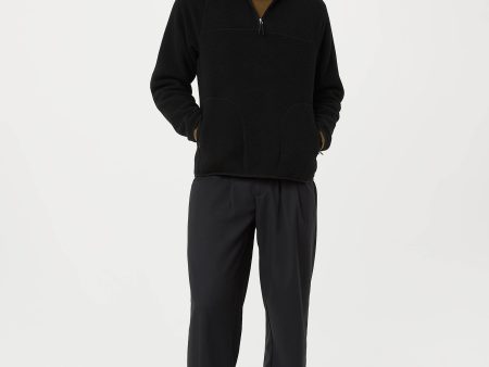 The Axis Polar Fleece Half Zip in Black For Discount