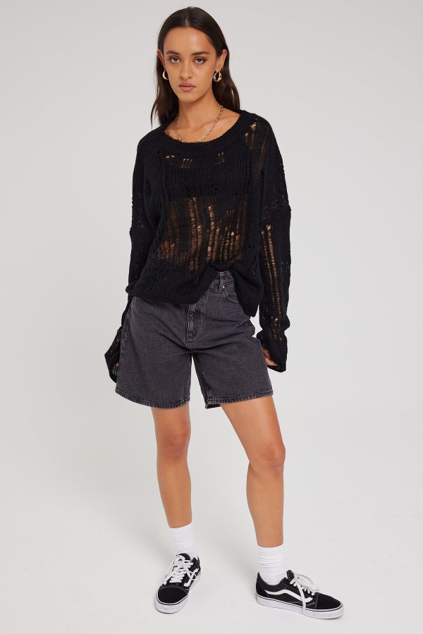 Abrand Carrie Short Piper Washed Black Online Hot Sale