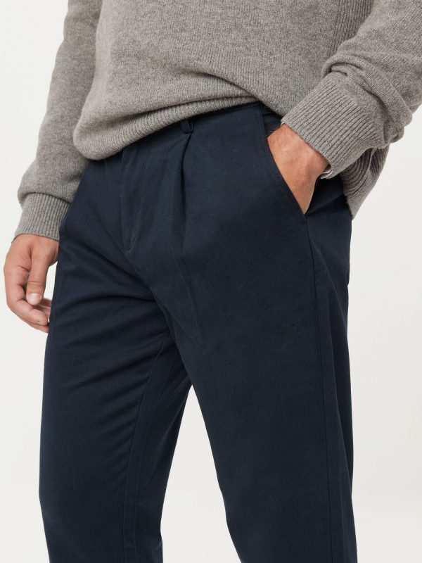 The Jamie Pleated Chino Pant in Deep Blue Fashion