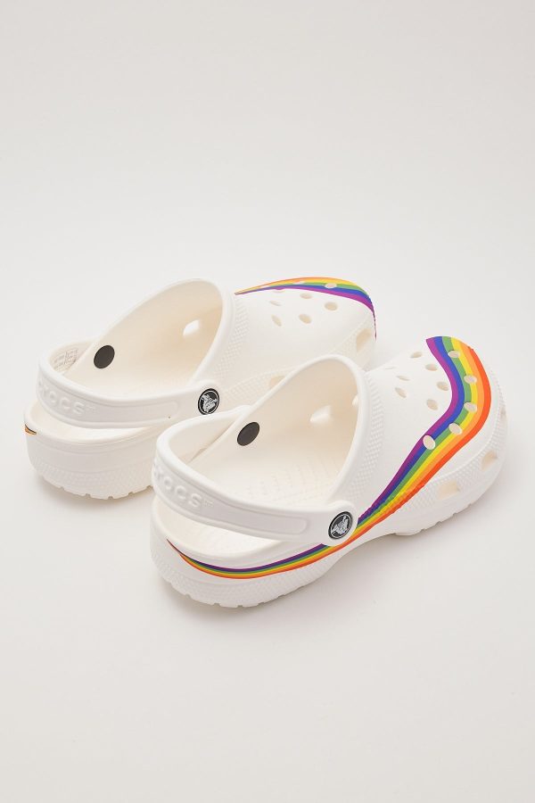 Crocs Classic Rainbow Dye Clog White Multi For Discount