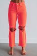 Willow Risen Jeans - Neon Coral Sale