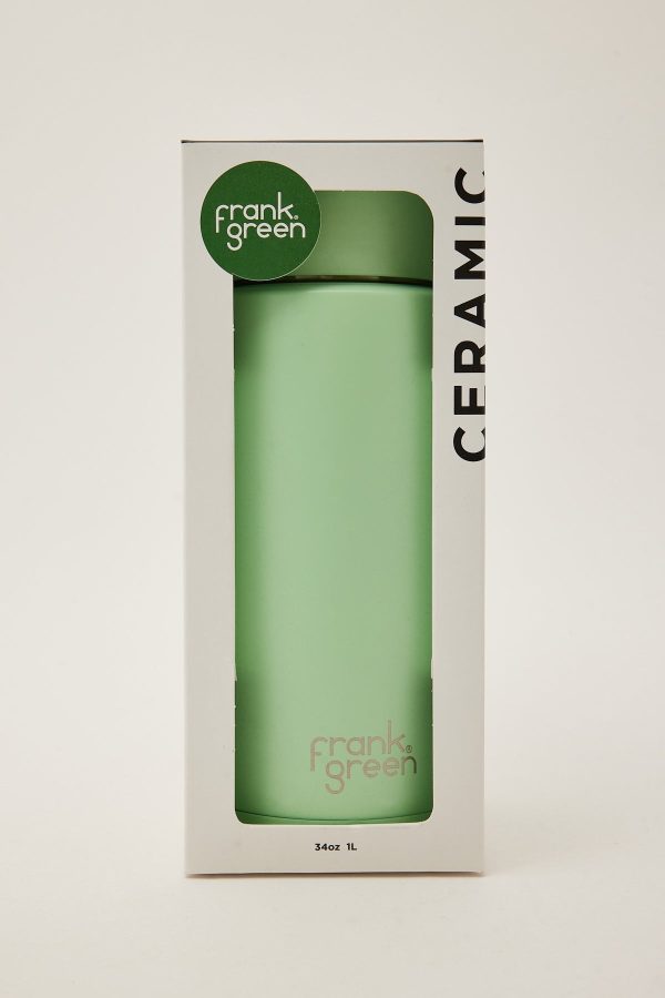 Frank Green Ceramic Straw Lid Reusable Bottle 34oz Mint Gelato Online now