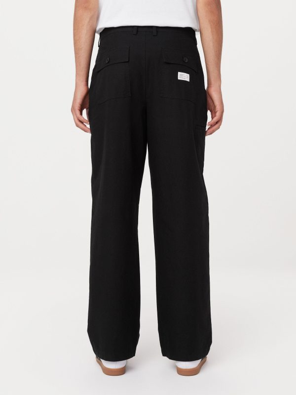 The Theo Baggy Ripstop Pant in Washed Black For Cheap