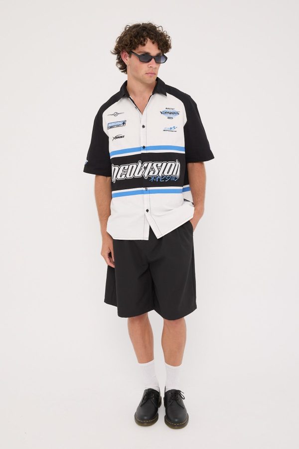 Neovision Pitstop Oversize Short Sleeve Shirt White Black Blue Online