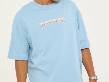 Wrangler Crush Boxcar Tee Forager Blue Supply