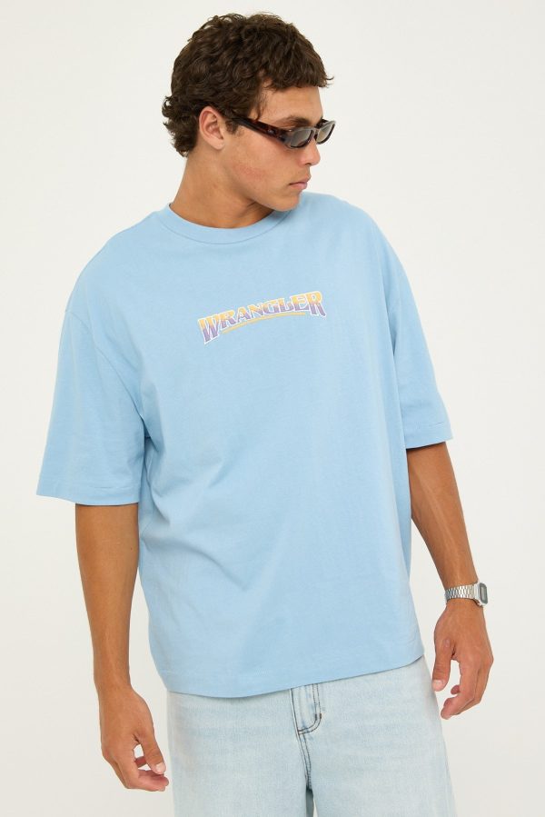 Wrangler Crush Boxcar Tee Forager Blue Supply