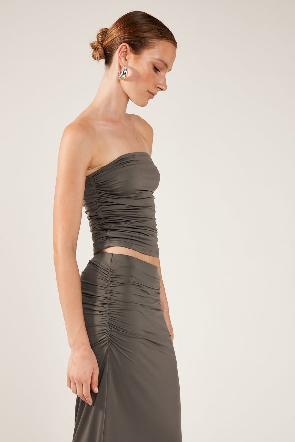 Perfect Stranger CORA STRAPLESS TOP Charcoal Online Hot Sale