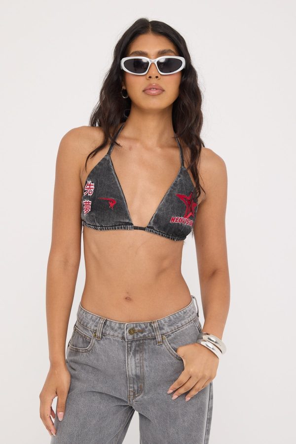 Neovision Skyline Tie Bralette Washed Black Online Hot Sale