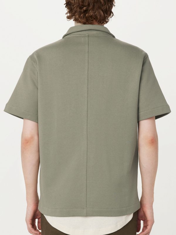 The Short Sleeve Overshirt in Vetiver Green For Sale