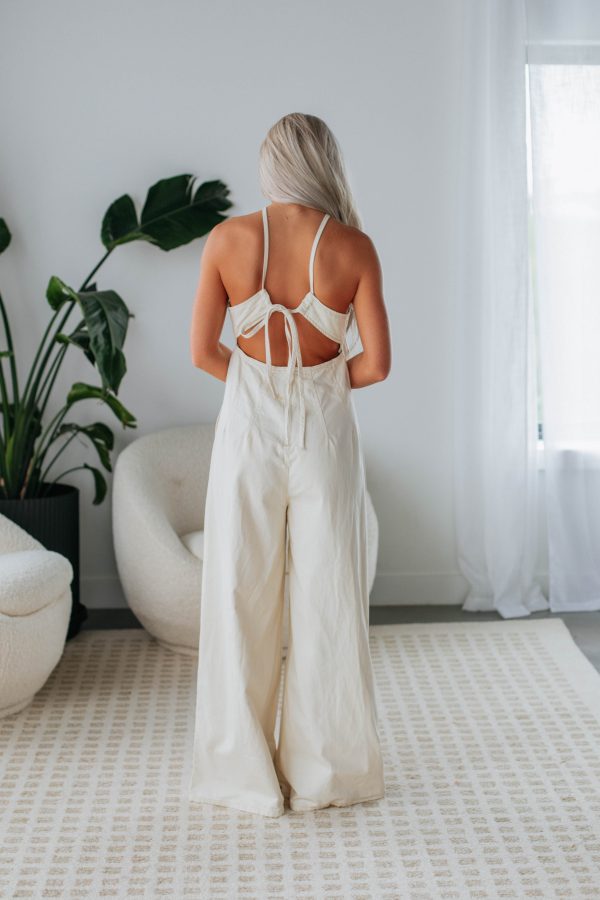 Reba Denim Jumpsuit - Ivory Online