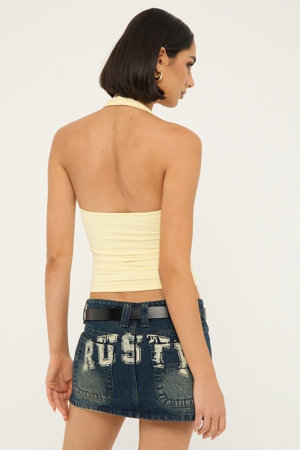 Rusty Norty Low Rise Denim Micro Mini Skirt Dark And Dirty For Cheap