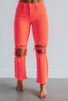 Willow Risen Jeans - Neon Coral Sale