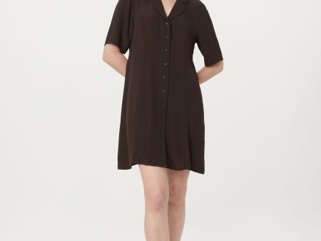 The Camp Collar Dress in Dark Chocolate Sale