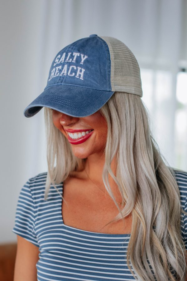 Salty Beach Baseball Cap - Denim Blue Fashion