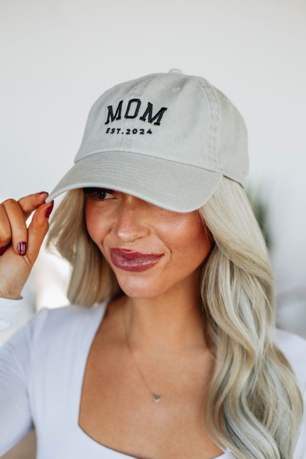 Mom Baseball Hat - Stone on Sale