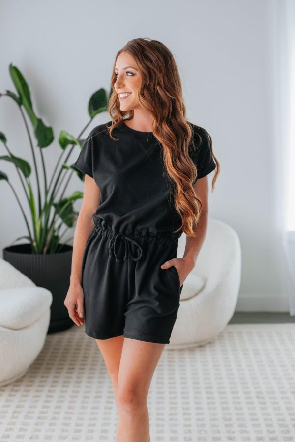 Shawnette Lounge Romper - Black Online