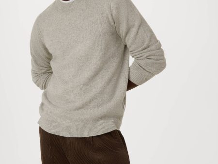 The Yak Wool Crewneck Sweater in Light Grey Hot on Sale