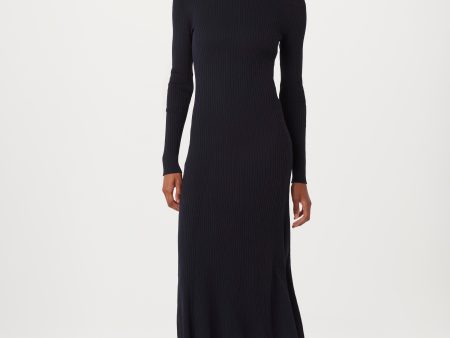 The Ribbed Maxi Dress in Space Blue Online Sale