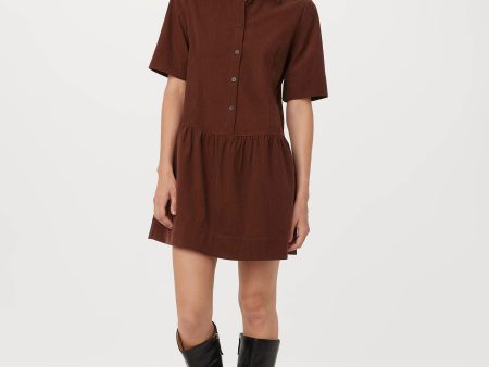 The Corduroy Shirt Dress in Pinot Noir For Cheap