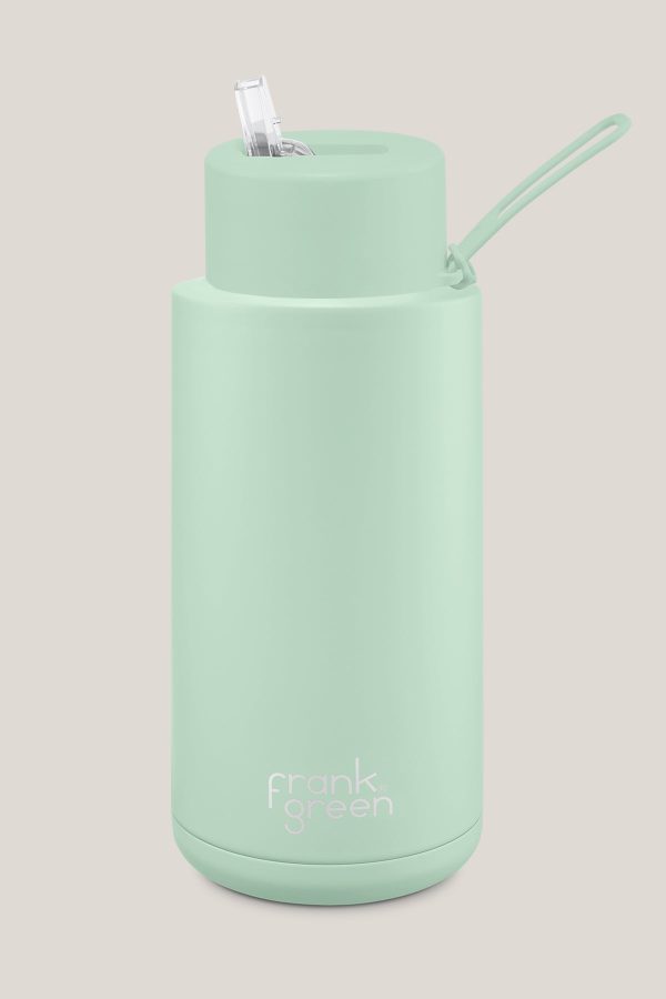 Frank Green Ceramic Straw Lid Reusable Bottle 34oz Mint Gelato Online now