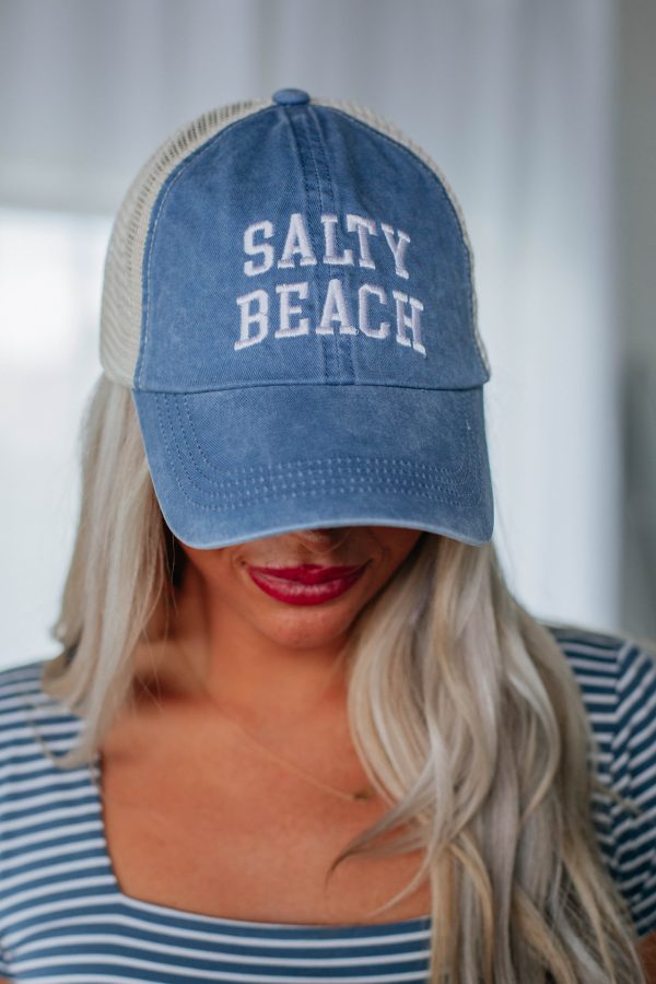 Salty Beach Baseball Cap - Denim Blue Fashion