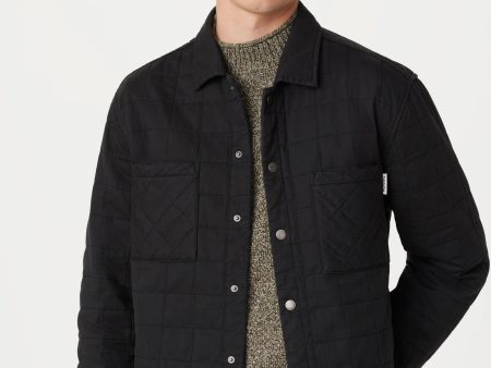 The Quilted Overshirt in Washed Black Online