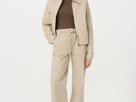 The Annie Paper Bag Loose Pant in Light Beige Online