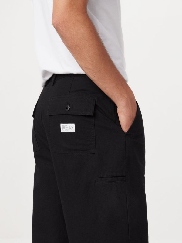 The Theo Baggy Ripstop Pant in Washed Black For Cheap