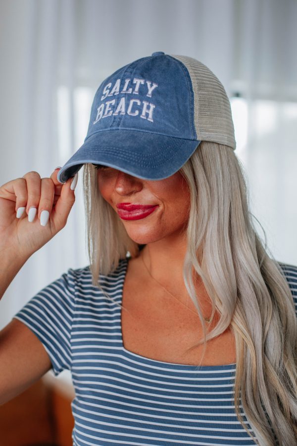 Salty Beach Baseball Cap - Denim Blue Fashion