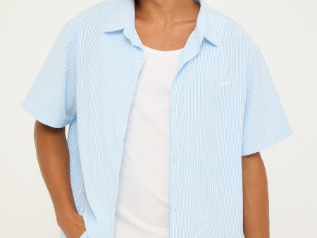 Xlarge Oxford Script SS Shirt White Blue Stripe Sale