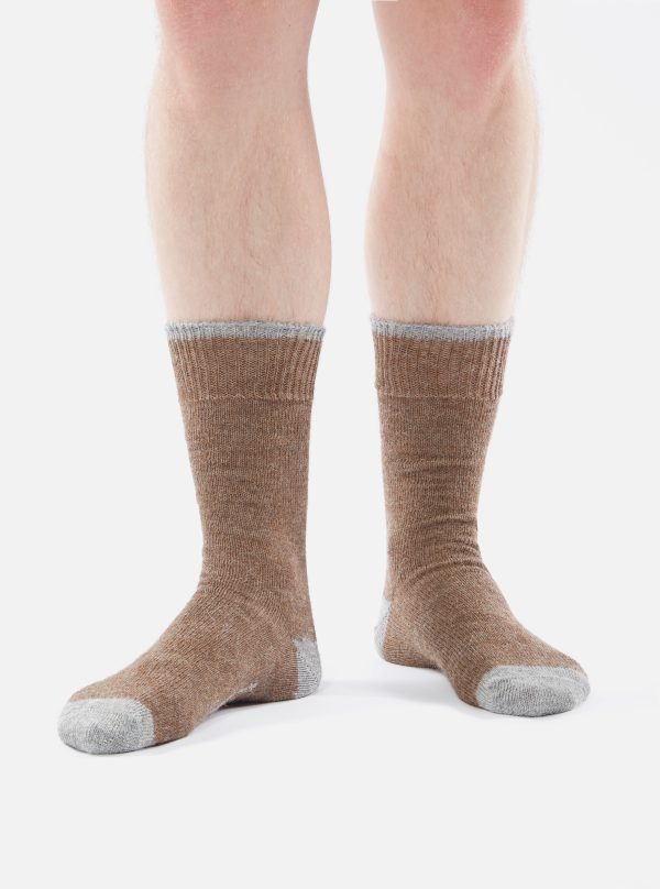 Universal Works Alpaca Sock In Brown Alpaca Wool Sale