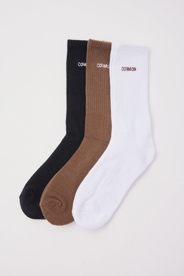 Common Need Precise Sock 3 Pack Brown White Black Hot on Sale