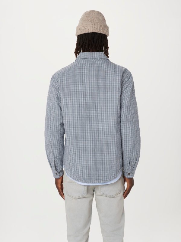 The Quilted Overshirt in Blue Sale