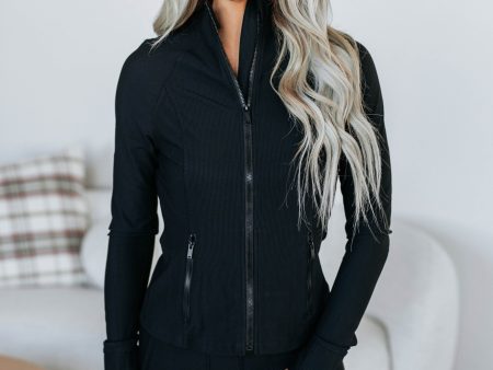 Rixie Ribbed Active Jacket - Black Supply