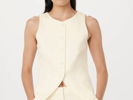 The Button Up Vest in Cream Cheap