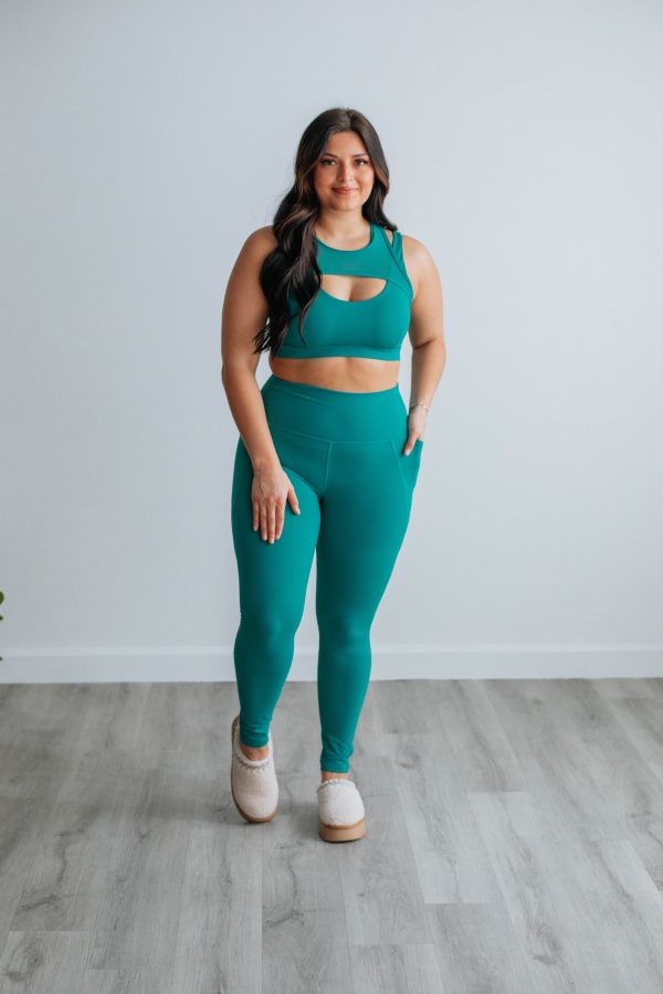 Zalen Active Leggings - Teal Online Hot Sale