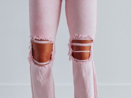 Willow Risen Jeans - Acid Pink Online Sale