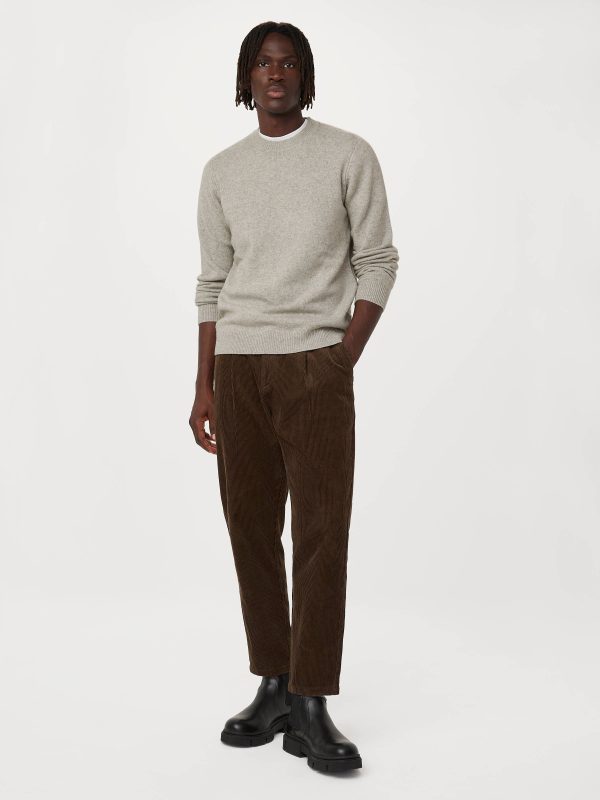 The Yak Wool Crewneck Sweater in Light Grey Hot on Sale