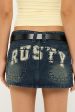 Rusty Norty Low Rise Denim Micro Mini Skirt Dark And Dirty For Cheap