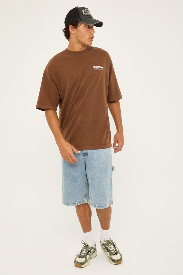 Neovision Nova Brushed Oversized Tee Washed Brown Supply