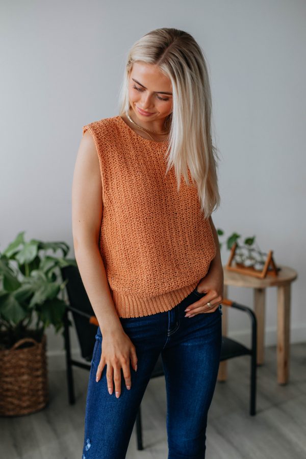 Zelie Knit Top - Peach Hot on Sale