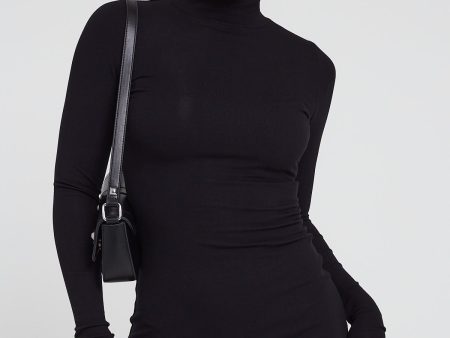 Perfect Stranger Long Sleeve Mock Mini Dress Black Online