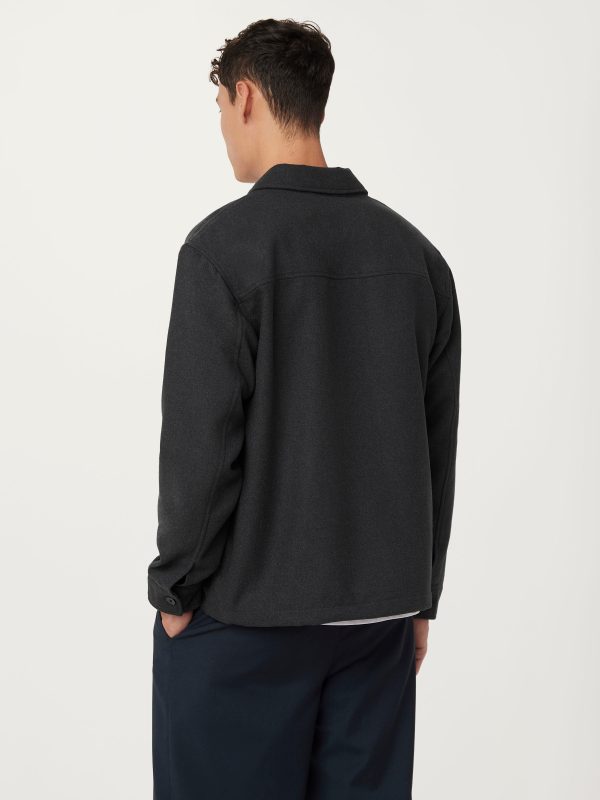 The Wool Blend Overshirt  in Storm Grey Online Hot Sale