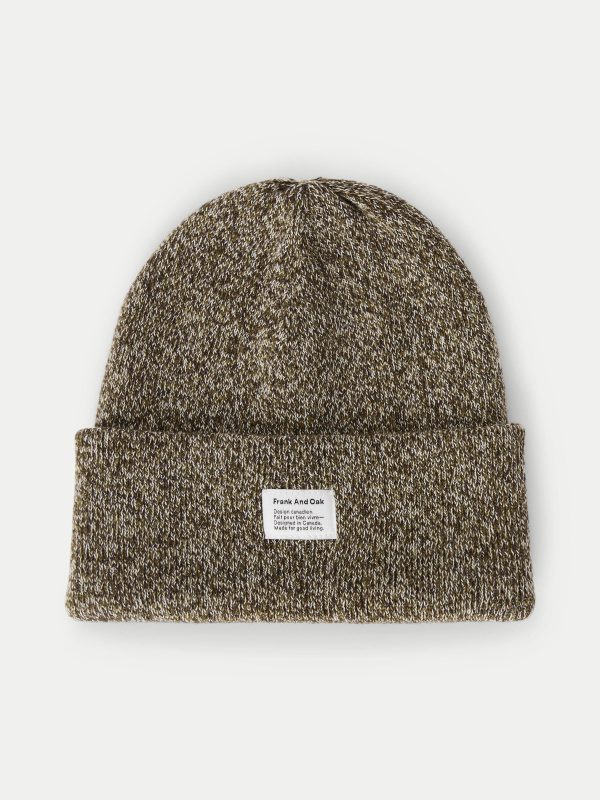 The Cotton Knit Beanie in Olive Hot on Sale