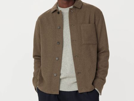 The Wool Blend Overshirt  in Brown Online