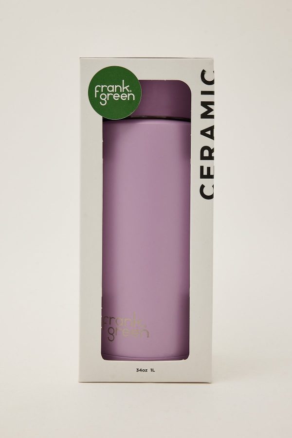 Frank Green Ceramic Straw Lid Reusable Bottle 34oz Lilac Haze Supply