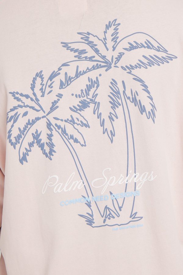 Common Need Palm Boxy Tee Pastel Pink Online now