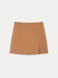 The Slit Mini Skirt in Nutmeg Hot on Sale