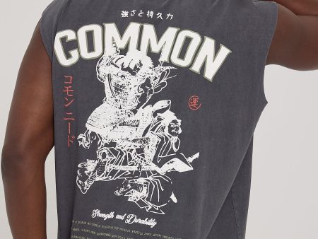 Common Need Kuzushi Muscle Tank Washed Black Online